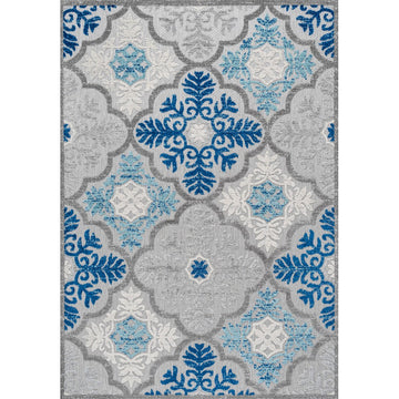 Cassis Ornate Ogee Trellis High-low Indoor/outdoor Area Rug